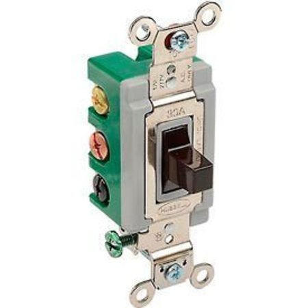 Bryant Bryant 3025BRN Toggle Switch, Double Pole, Double Throw, 30A, 120/277V AC, Brown 3025BRN